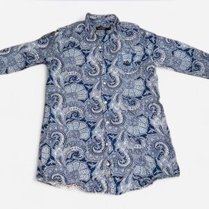 Lauren Ralph Lauren Blue Paisley Pajama Shirt